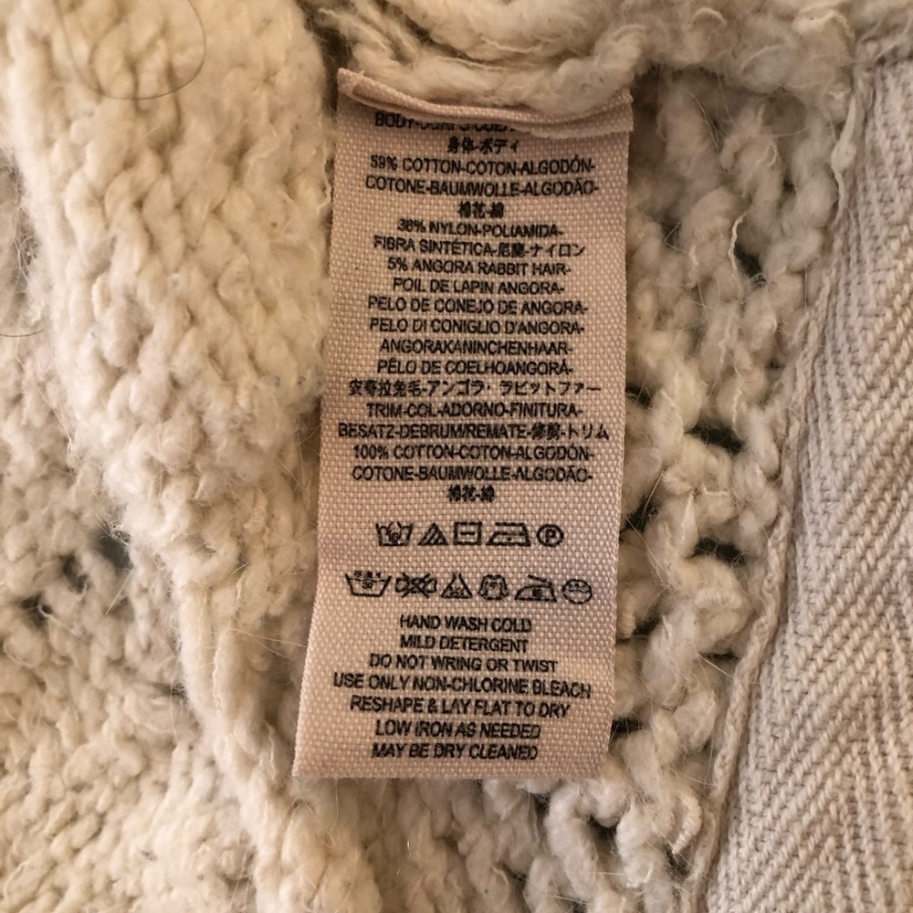 Free People Lili ivory sleeveless cardigan sweater vest cape. Medium - Picture 7 of 12